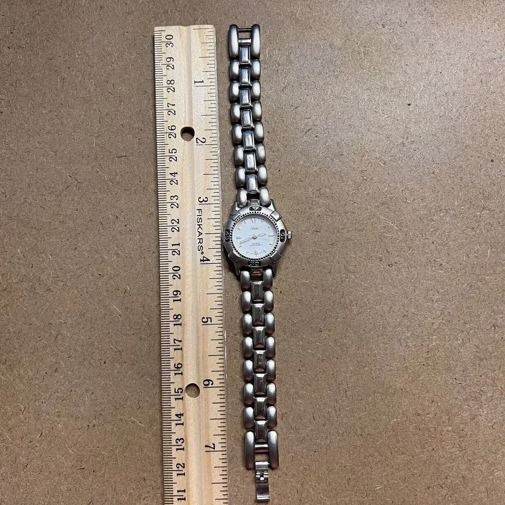 VINTAGE COLLEZIO Women's Quartz Watch Water Resist Silver Tone New Battery 7.25